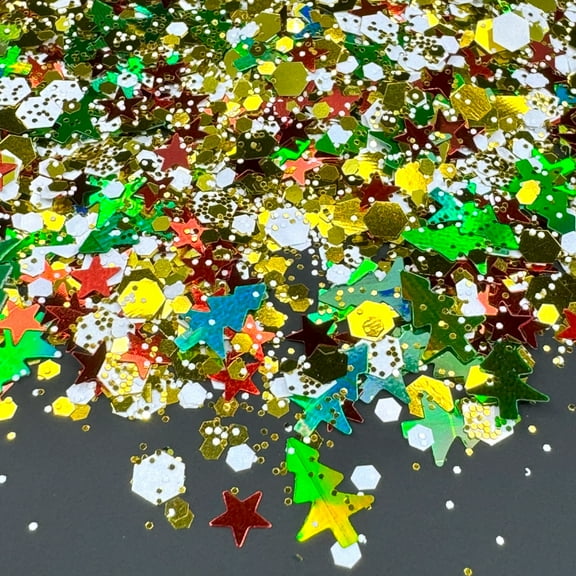 Holiday Fun Shape Mix Glitter Confetti (1oz = 28g)