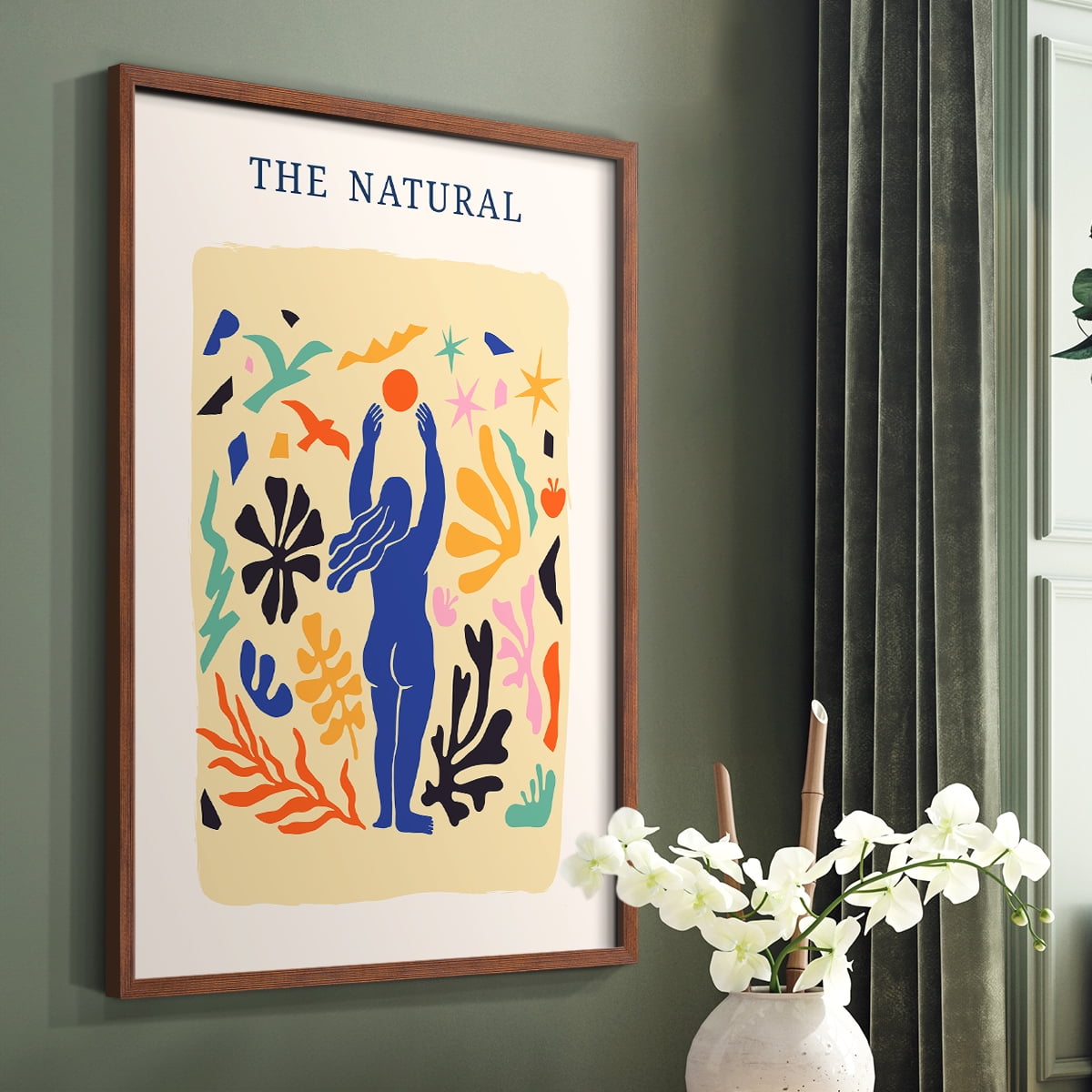 Matisse CDXLII in Brown Solid Wood Framed Print No Nail Hanging