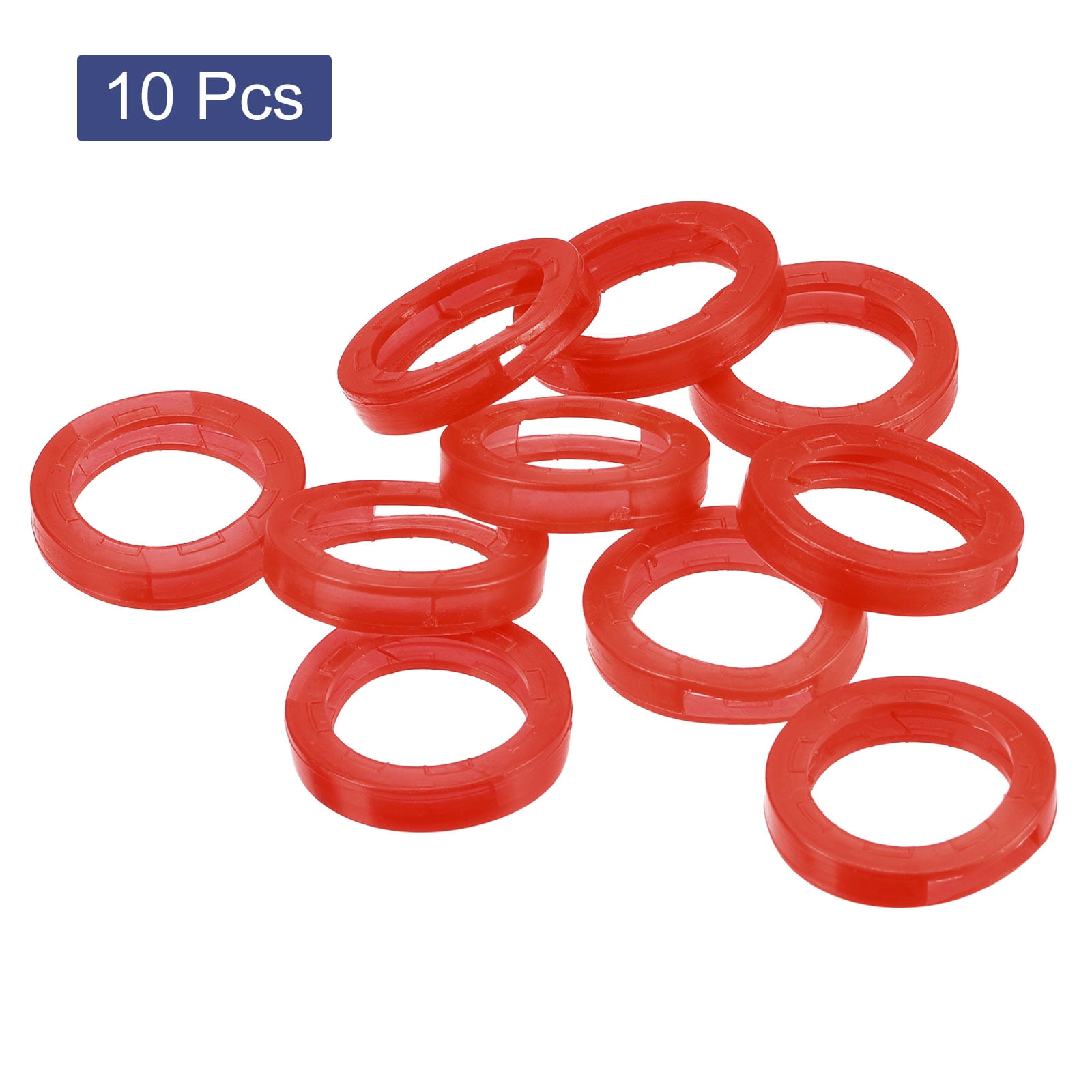 Unique Bargains Key Cap Cover Rings Keys Identifier Coding Tags Silicone Sleeve Red