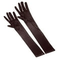 thumbnail image 3 of Fgnfyis Womens Solid Color Satin Wedding Photo Party Bridal Evening Carnival Long Gloves for Women Accessories Coffee, 3 of 3