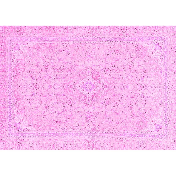 Ahgly Company Indoor Rectangle Abstract Pink Modern Area Rugs, 2' x 4'