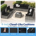 thumbnail image 3 of Sunmthink 10-Piece Wicker Patio Furniture Sets, Outdoor Conversation Set with 4 Inches Thick Cushions and Waterproof Cover, 3 of 9