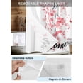 thumbnail image 3 of No Hook Cloth Fabric Shower Curtain with Snap in Liner, Cherry Blossoms Waterproof Shower Curtains Set with See Through Top Window, Butterfly Pink Flower Pastoral Spring Bath Curtains Shower 36"x78", 3 of 6