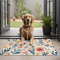Pioneer Flower Floral Print Pattern Door Rugs,Washable Non Slip Door Mats Indoor,Decorative Door Mats,Entry Mat Indoor for Entrance,Bedroom,Kitchen,Bathroom,20"x32"