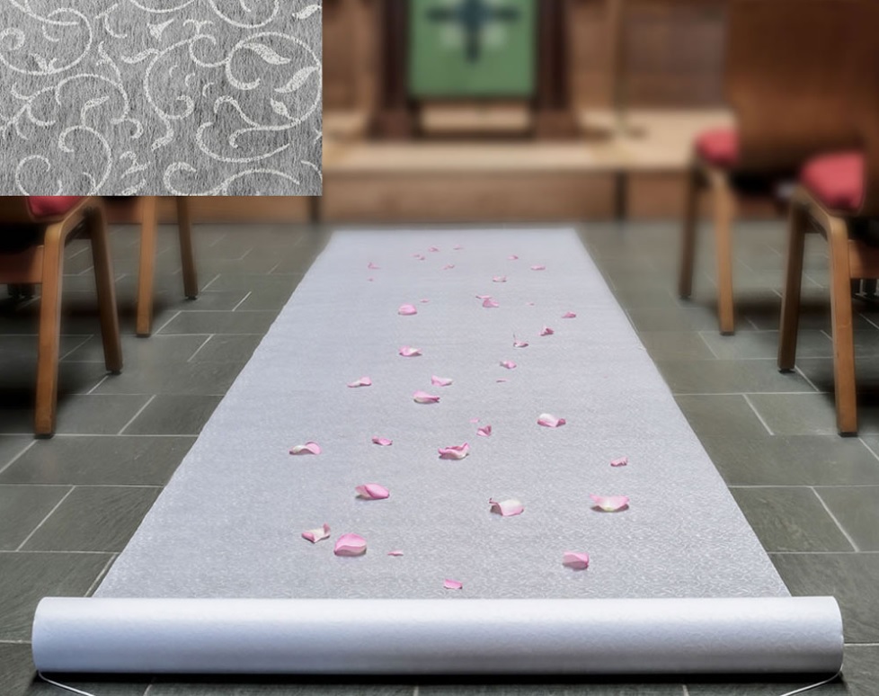 Efavormart 36" x 75ft Floral Lace Aisle Runner