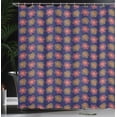 thumbnail image 3 of Ambesonne Floral Shower Curtain, Rave Tone Cartoon Flowers, 69"Wx75"L, Dark Salmon Indigo, 3 of 4