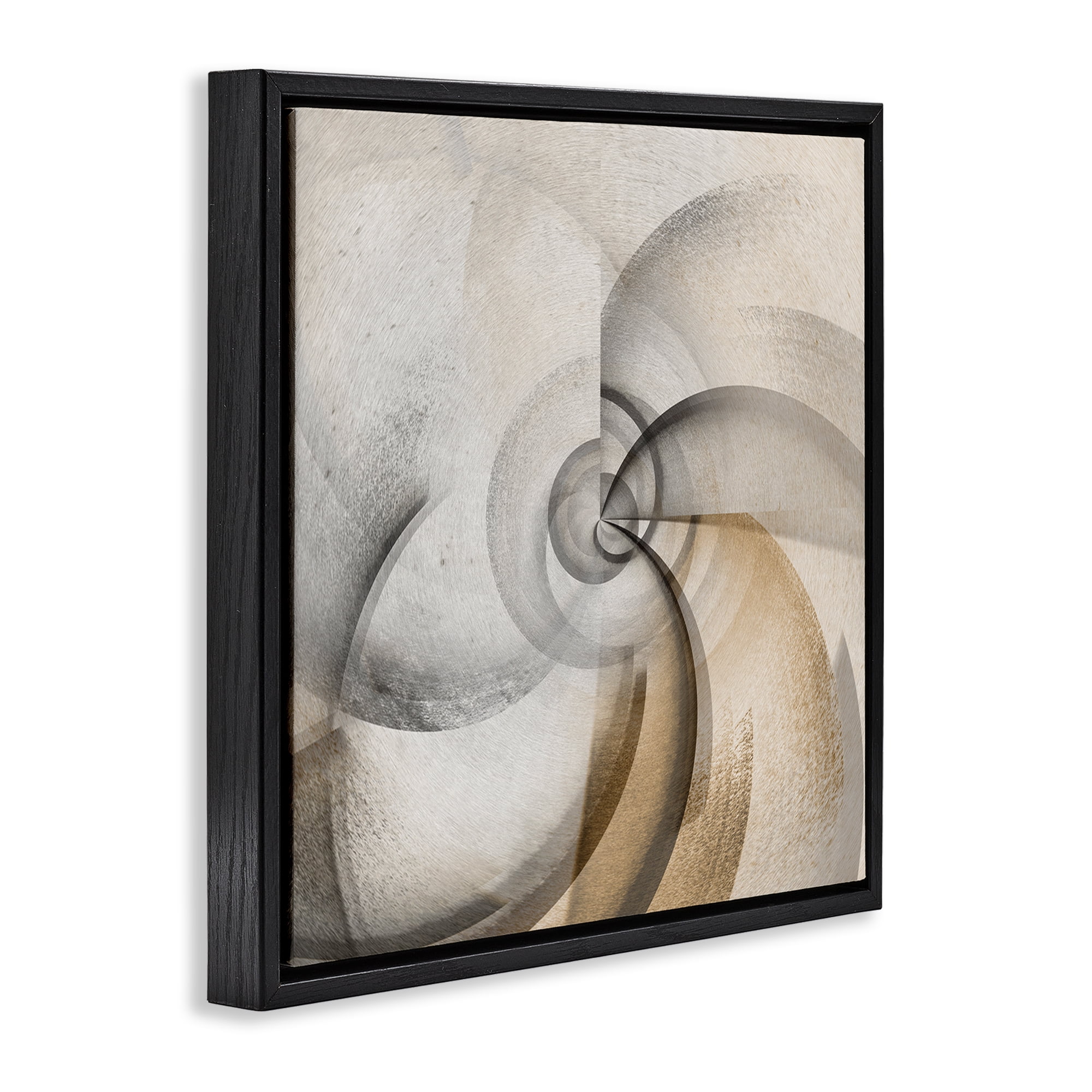 Stupell Industries Spinning Vortex Abstract Abstract Painting Black Floater Framed Canvas Art Print Wall Art, 25 x 25