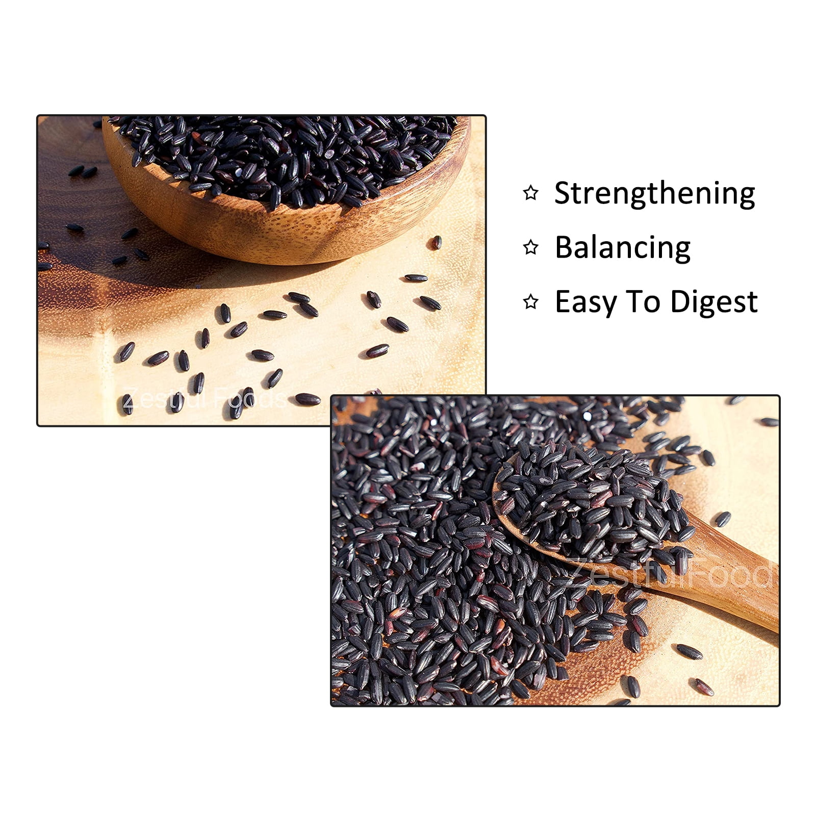 Zestful Foods 2lbsx2 Pack（64OZ） Black Rice, Whole Grain Purple Rice High Fiber, Wild Black Rice, Nutritious Rice.