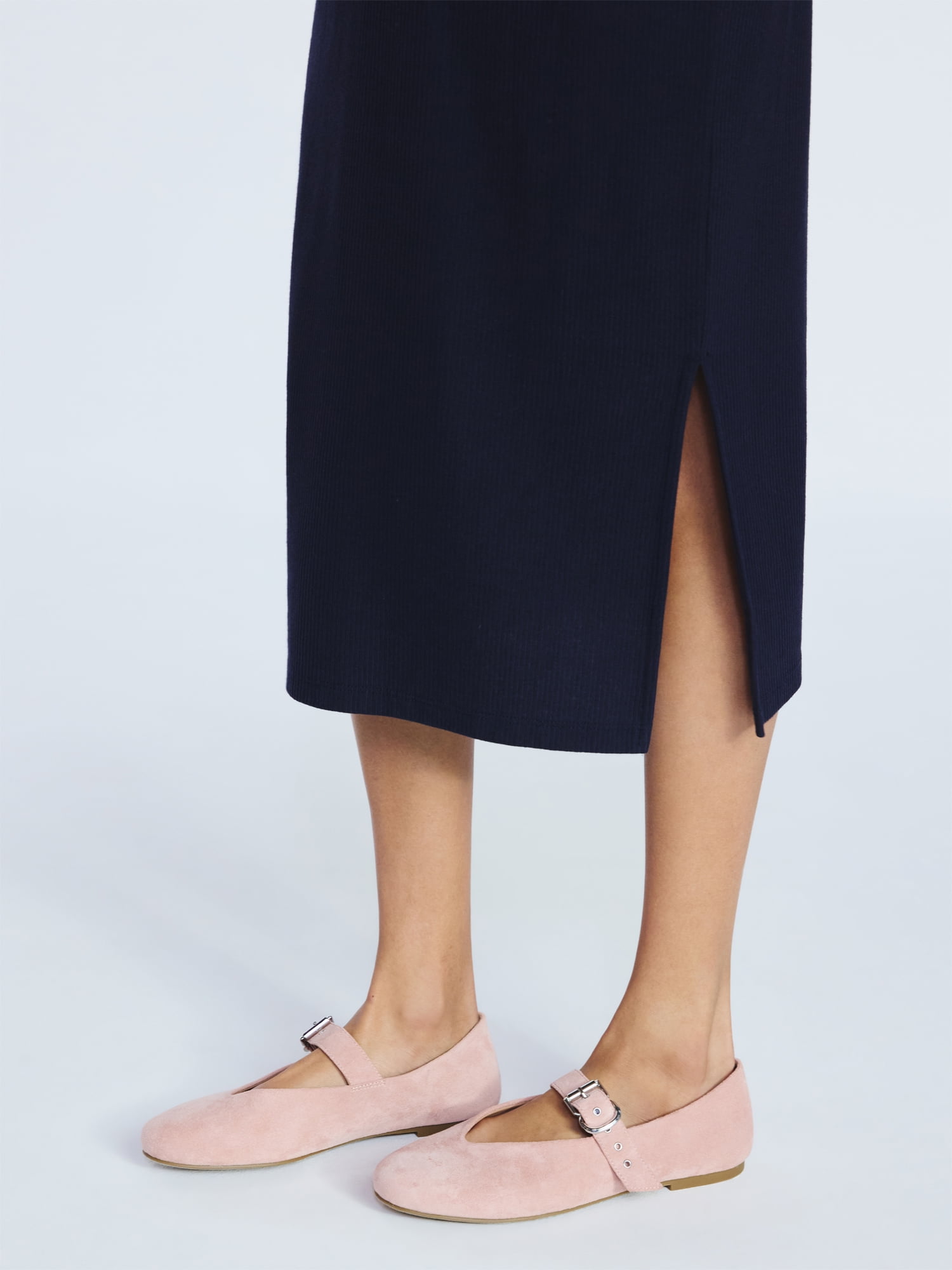 Free Assembly Women's Faux Suede Mary Jane Ballet Flats