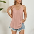 thumbnail image 2 of Timegard Tank Tops for Women Eyelet V-Neck Comfy Backeless Sleeveless Beach Wear Casual Loose Shirts Tops, 2 of 7