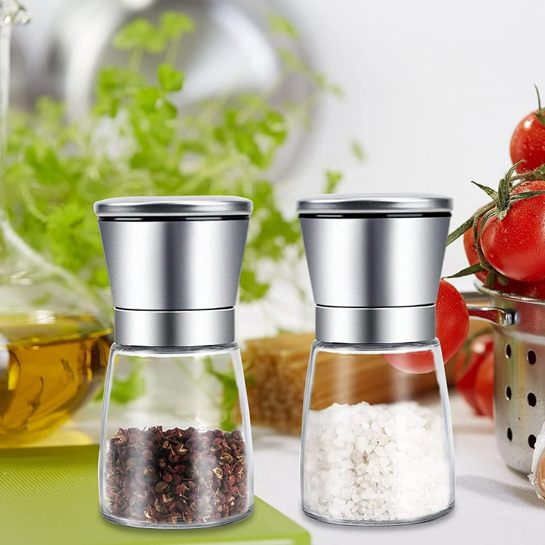 Nogis Salt and Pepper Grinder Set - Salt and Pepper Shakers for  Professional Chef - Best Spice Mill with Brushed Stainless Steel, Special  Mark