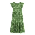 thumbnail image 4 of Mikilon Girls Casual Maxi Floral Dress Long Sleeve Holiday Dresses with Pockets for 6-12 Years, 4 of 5