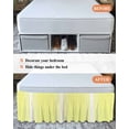 thumbnail image 7 of Yellow White Stripe Wrap Around Bed Skirts for California King Bed 18" Drop,Bed Skirt with Adjustable Elastic Belt Dust Ruffle Bed Valance for Bedroom Modern Rustic Vertical Striped Bed Frame Cover, 7 of 7