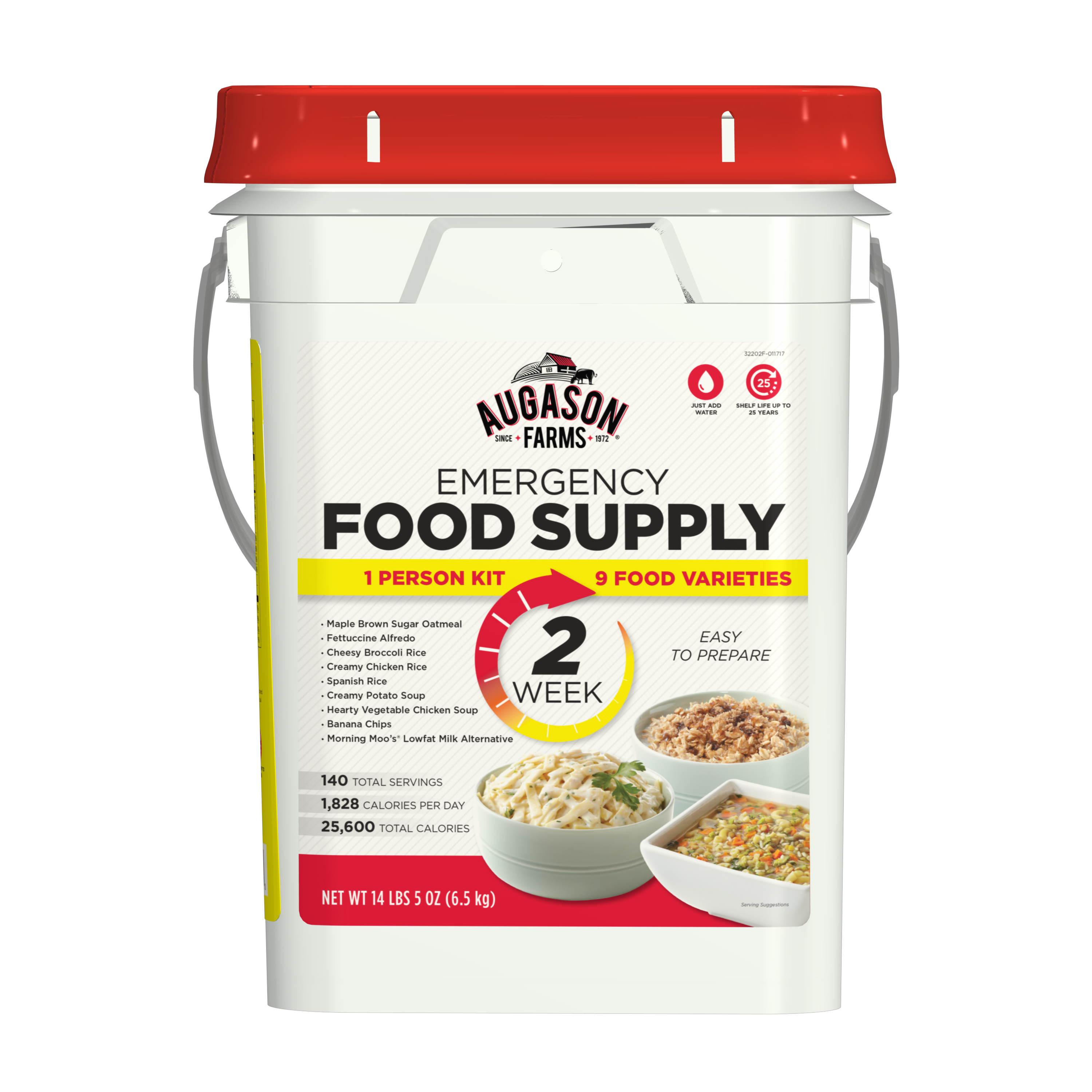 1 Person Emergency Food Supply Kit 14 lbs 5 oz Survival Bucket Meal for