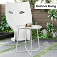 thumbnail image 5 of Hofitlead Outdoor Side Tables, Anti-Rust Metal End Table,Small Patio Table Round End Table Outdoor Table for Garden Balcony Yard , White, 5 of 7