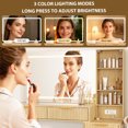 thumbnail image 4 of 48" Fluted Makeup Vanity Set with 36" LED Mirror, 3 Lighting Modes & Built-in Outlets, 5-Drawer Storage & Glass Top Dressing Table for Bedroom, Oak, 4 of 8