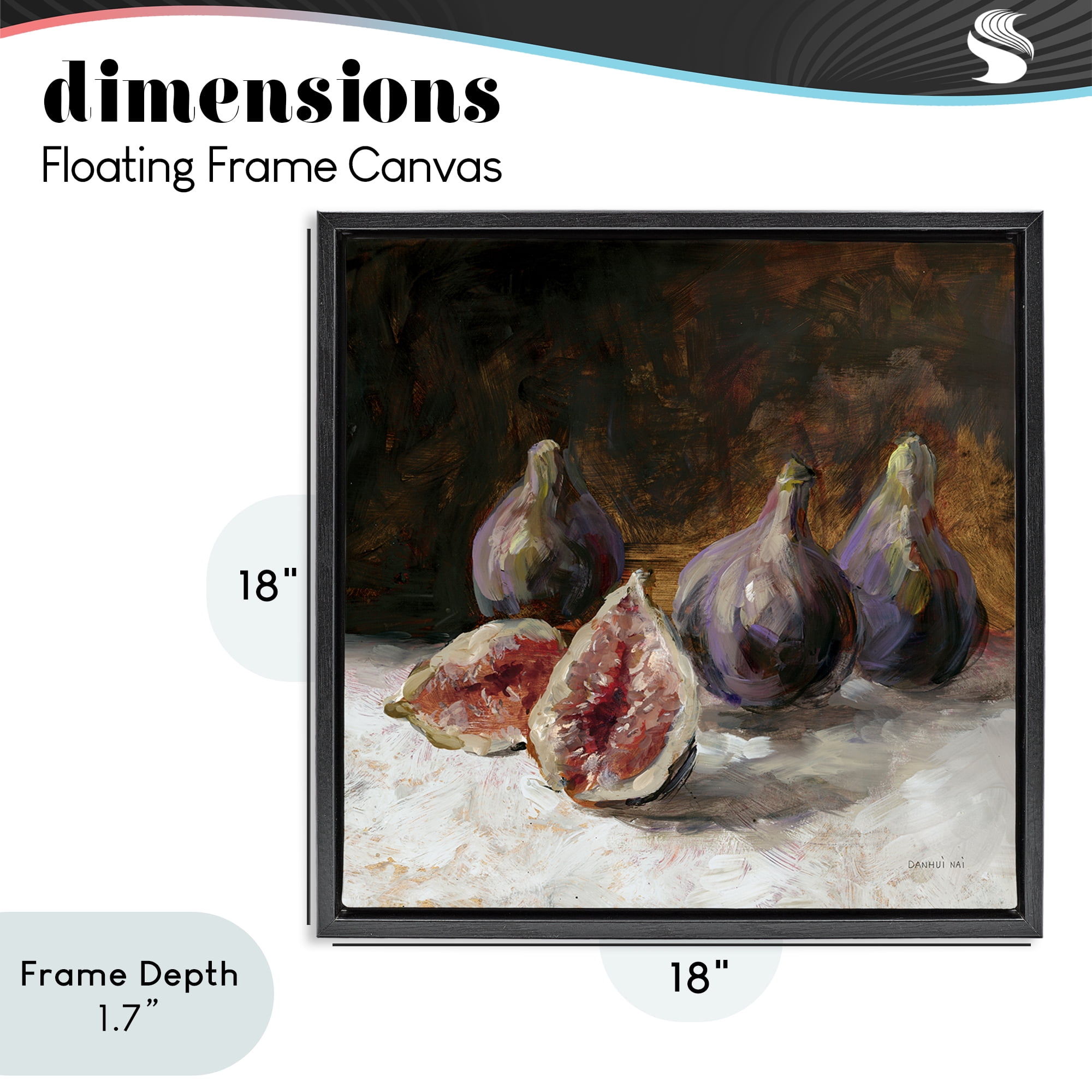 Stupell Industries Rustic Fig Still Life Black Framed Floater Canvas Wall Art, design by Danhui Nai