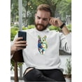 thumbnail image 2 of Colorful Welsh Corgi Walking Sweatshirt Men -Image by Shutterstock, Male 5X-Large, 2 of 4