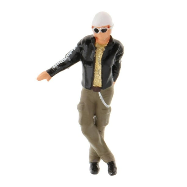 Figura de resina en miniatura estándar 1/64, figura de persona pequeña, mujer, hombre, juguetes, diseño Hombre negro