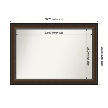 Amanti Art Custom Wall and Bathroom Mirror (25.75 x 36.75 in.), Cyprus Walnut Frame