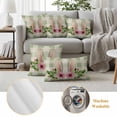 thumbnail image 6 of Sage Green Plaid Easter Outdoor Waterproof Pillow Covers, Spring Summer Floral Checkered Rustic Decorative Square Throw Pillowcase Sofa Cushion Sham for Patio/Couch/Chair, 26"x26" 2 Pack, 6 of 8