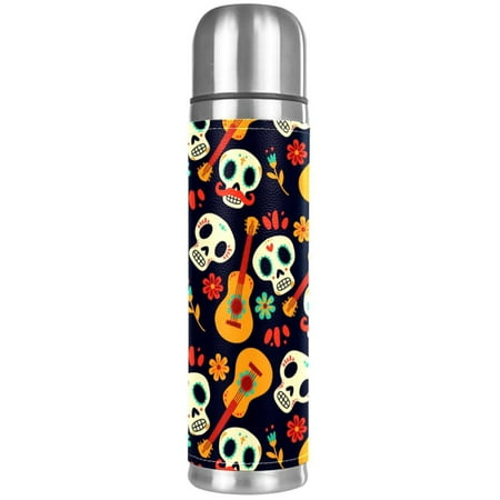 

Skull Guitar Pattern Premium Insulated Water Bottle - Water Mug with Food-Grade PP Vacuum Insulated Leak-proof BPA-Free