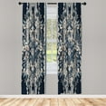 thumbnail image 3 of Ambesonne Victorian Curtains 2 Panel Set, Cold Lace Floral Leaves, Pair of - 28" x 95", Dark Violet Blue Coconut, 3 of 4
