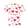 thumbnail image 3 of LckLvx Valentine Shirts for Girls Trendy Cute Tie Dye Short Sleeve T-Shirts Heart Print Casual Round Neck Blouse Tops, 3 of 5
