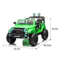 thumbnail image 3 of Xuanlur 24V Ride on Toys for Big Kids w/Width Seat, Ride on Truck w/ Remote Control, Kids Electric Car for Kids, Rear Suspension, Portable Pull Rod, Light, Trunk Storage, Bluetooth, 2.5-4 MPH, Green, 3 of 5