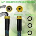 thumbnail image 7 of Garden Hose 50FT, NON-EXPANDABLE Heavy-Duty Flexible & Lightweight Water Hose with 10-Function Nozzle, No-Kink, Leak-Proof, Solid Fittings for Car, RV Marine Camper, Outdoor, Yard, Lawn, 7 of 7