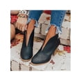 thumbnail image 6 of Gomelly Womens Boot Pointy Toe Ankle Booties Slip On Stacked Heel Bootie High Shoes Work Walking Winter Boots Black 5.5, 6 of 6
