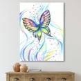 thumbnail image 2 of Designart ' Iridiscent Colorful Butterfly ' Traditional Canvas Wall Art Print, 2 of 4
