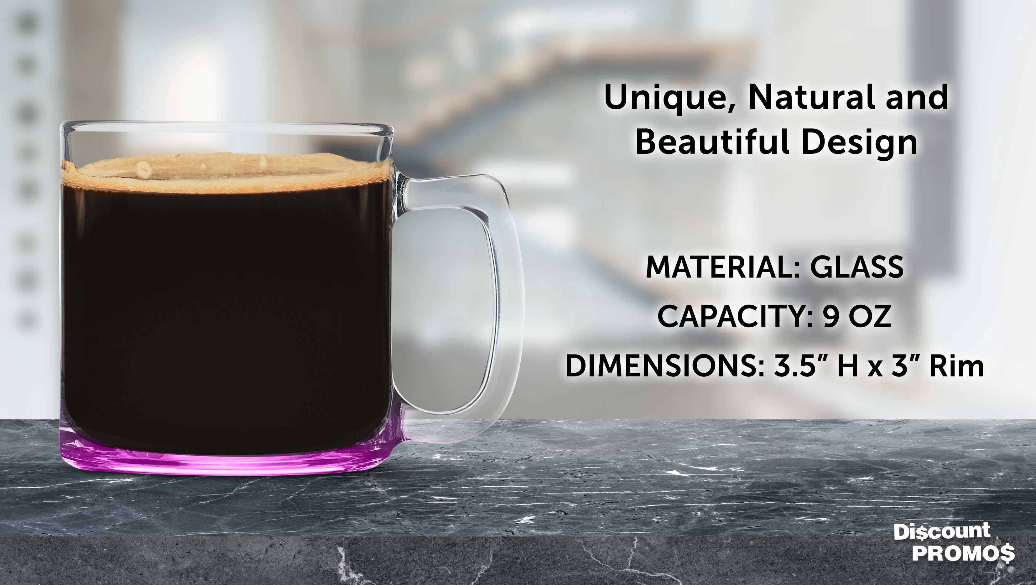 Small Glass Coffee Mugs 9 oz. Set of 10, Bulk Pack - Perfect for Coffee, Tea, Espresso, Hot Cocoa, Other Beverages - Pink
