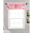 thumbnail image 3 of Pink Valentines Linen Curtain Valance for Bedroom/Bathroom/Kitchen/Office/Living/Dining Room Window,Pink Red Love Heart Floral Envelope Rod Pocket Topper Decorative Cafe Drapes Panel 54"x18", 3 of 6