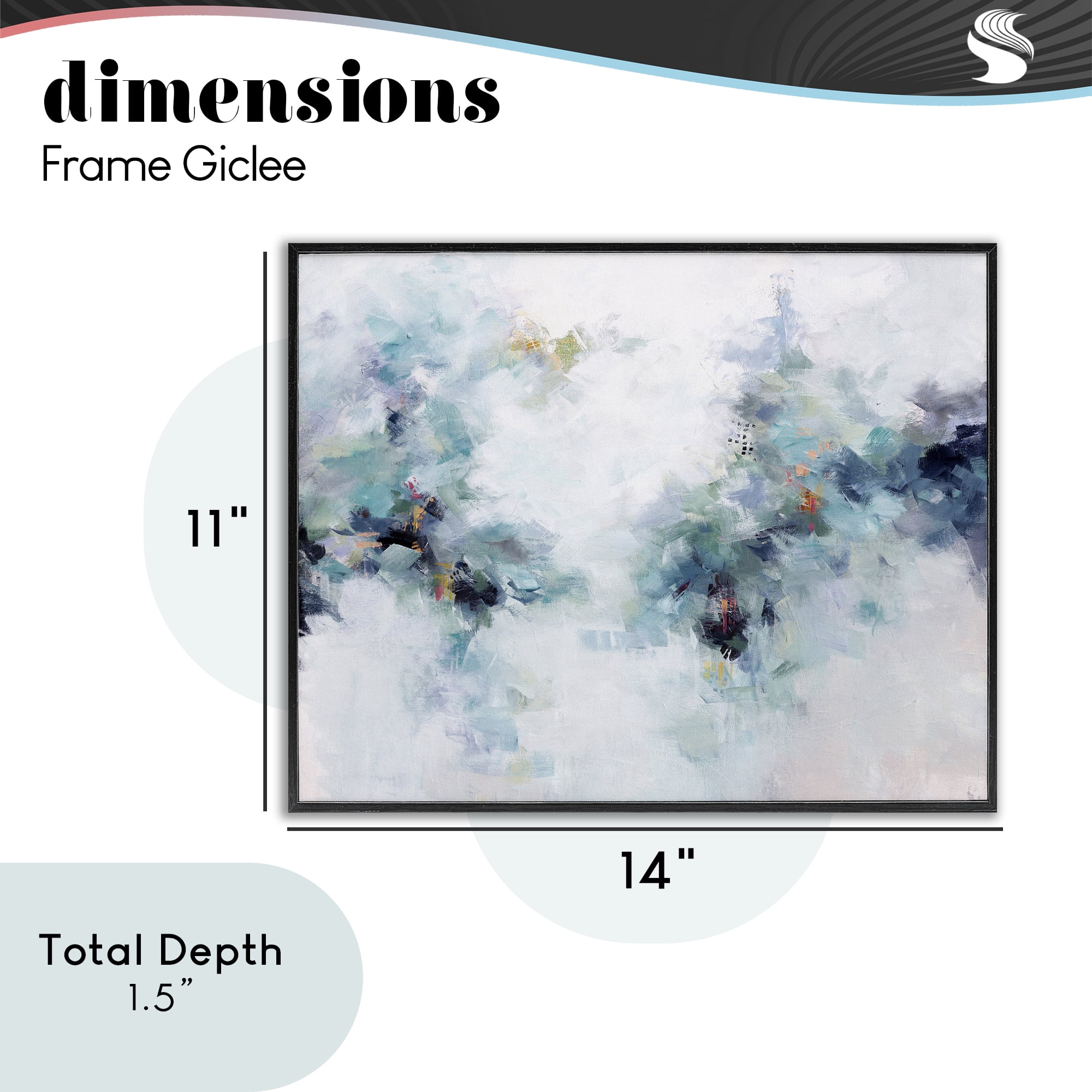 Reaching Out Abstraction Black Framed Giclee Art, design by Karen Hale