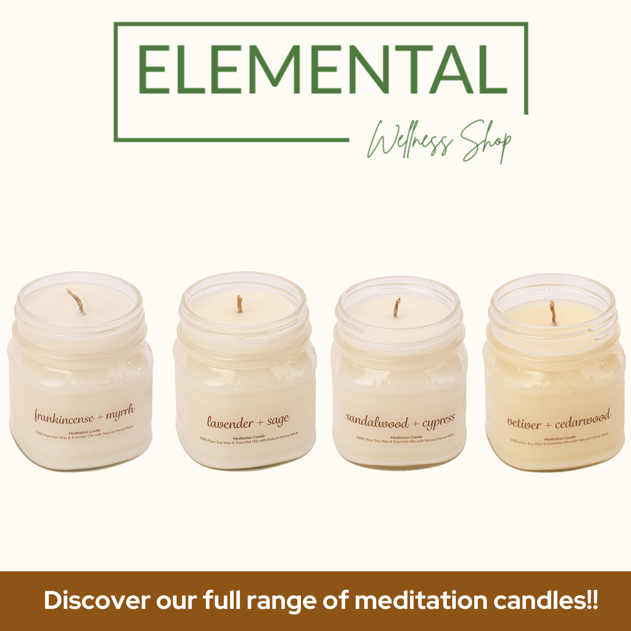 Meditation Soy Wax Candle, Relaxing and Banishing Negative Energy, Non-Toxic Handpoured Essential Oils Glass Jar Candle - Clean Burning, Long Lasting, Candles for Home, Fragrance (Frankincense+Myrrh)