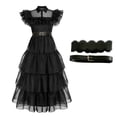 thumbnail image 1 of Disfraz de Halloween Wednesday Addams para niña, Vestidos para niña, Vestidos de fiesta de malla, disfraces de carnaval, trajes para niño de 140cm Gao Jinjia LED, 1 of 2