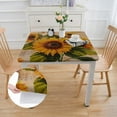 thumbnail image 2 of HAOXIT Tablecloth,Orange Floral Table Cloth for Square Tables,Waterproof Resistant Durable Flower Table Cover for Kitchen Dining Room 46*46, 2 of 7