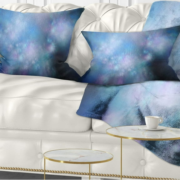 Designart Perfect Light Blue Starry Sky - Abstract Throw Pillow - 12x20