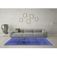 thumbnail image 3 of Ahgly Company Machine Washable Indoor Round Abstract Blue Modern Area Rugs, 5' Round, 3 of 4