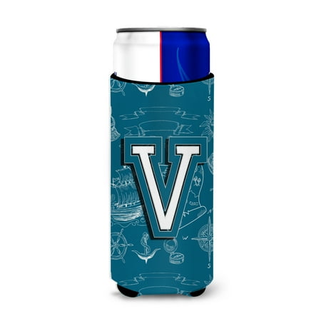 

Carolines Treasures CJ2014-VMUK Letter V Sea Doodles Initial Alphabet Ultra Beverage Insulators for slim cans Slim