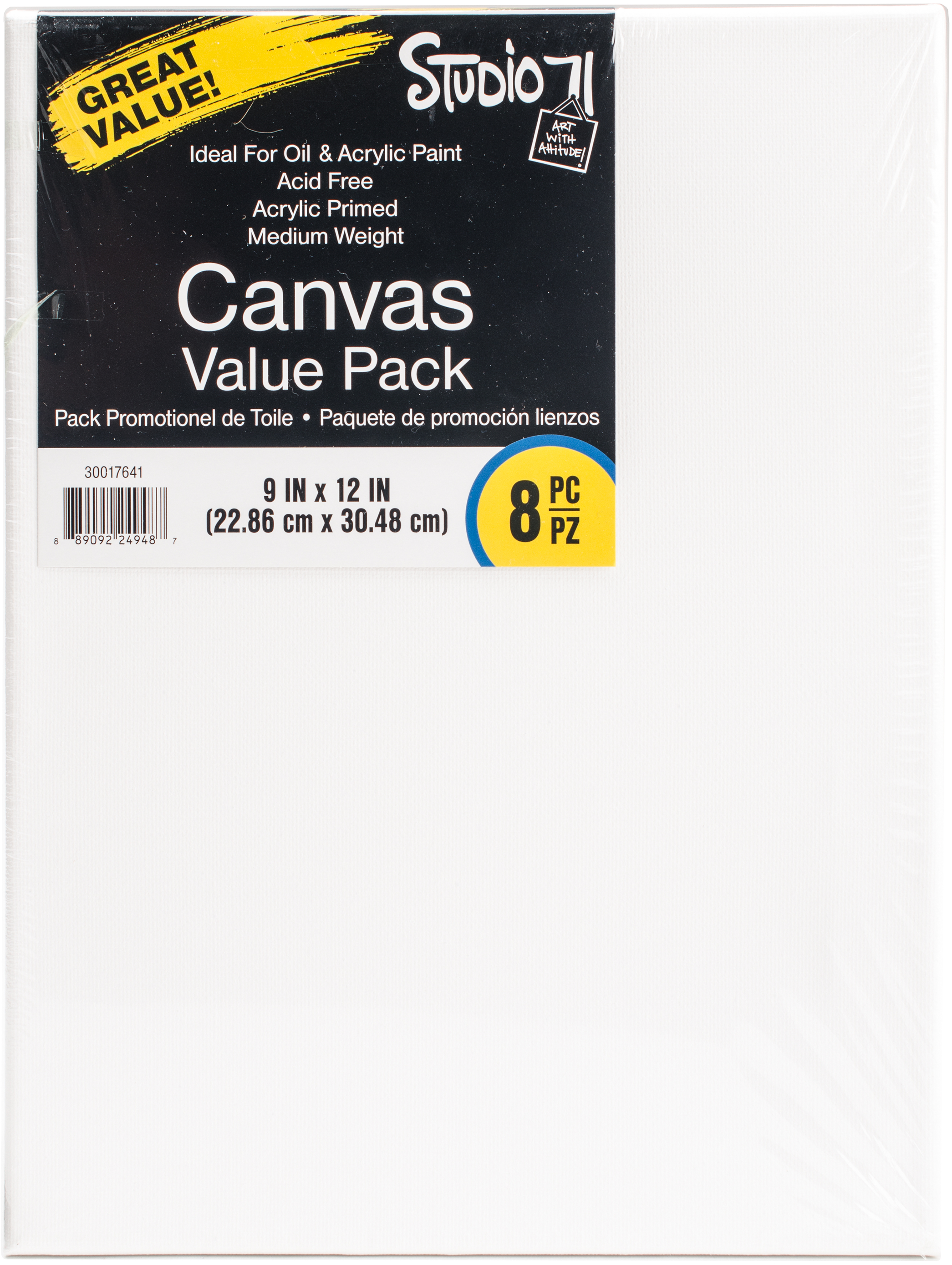Studio 71 Stretched Canvas Value Pack 8/Pkg9"X12" Walmart Canada