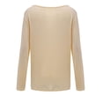 thumbnail image 3 of Dyfzdhu Long Sleeve T-shirt For Women Solid Color Knitted T-shirt Top Round Neck Long Sleeve Bottoming Shirt Casual Top, 3 of 5