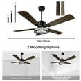 52" Ceiling Fan with Light Remote Control, 5 Blade Wood Home Fan with 3 Lights, Reverse Airflow