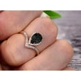 thumbnail image 5 of Pear Shape 1.75 Carat Black Diamond Moissanite Engagement Ring On 10k Rose Gold Wedding Ring Promise Ring Art Deco Glaring Jewelry Anniversary Gift, 5 of 5