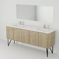 thumbnail image 6 of Lancy 80 in W Rustic Acacia Double Vanity, White Quartz Top, Faucet Set and 70 in Mirror, 6 of 10