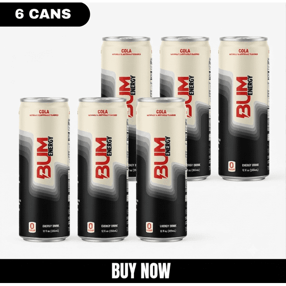 Cola Energy Drink, 12 fl oz Cans, 6 Pack, 112 mg Natural Caffeine, Zero Sugar Energy Beverage for Everyday Refreshment