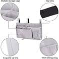 thumbnail image 4 of Gray Hanging Organizer Bed Storage Bag, Oxford Cloth Bedside Storage Pocket for Phone, Book, Magazines, Remote Control, 4 of 6