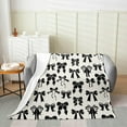 thumbnail image 6 of Kuscheln Bow Blanket Black Plush Throw Blanket, Kids Boys Girls Decor Cute Bowknot Flannel Fleece Blanket Microfiber Girls Bow Bedroom, 6 of 7