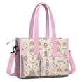 thumbnail image 2 of Teacher Tote Bag,Beige Princess Carriage Pattern Teacher Utility Tote Bag,Large Work Tote Bags for Women with Multiple Pockets,Top Zipper Closure,13.8x10.6x6.7 Inch, 2 of 5